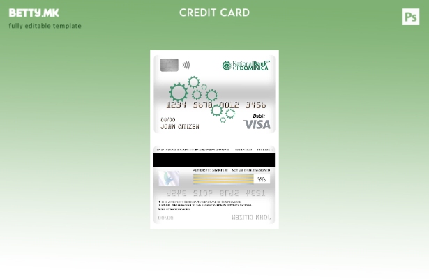 модерен стил Доминика Народна банка на Доминика банка виза дебитна картичка шабл